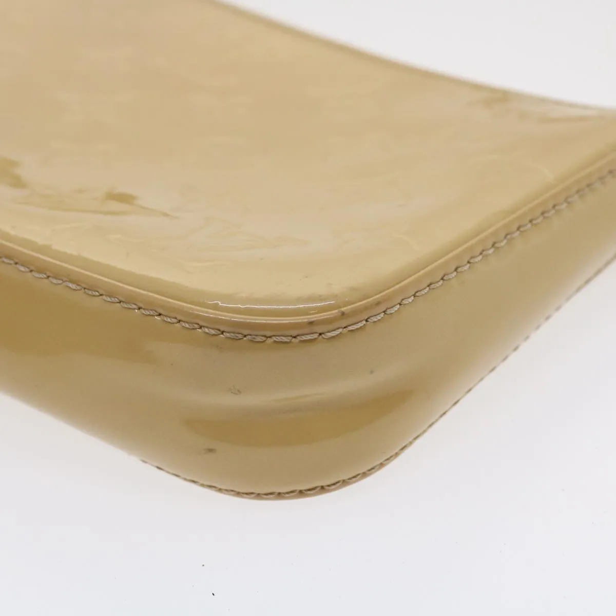 LOUIS VUITTON Vernis Pochette Accessoires Pouch Rose Velours M91575 Auth 36948
