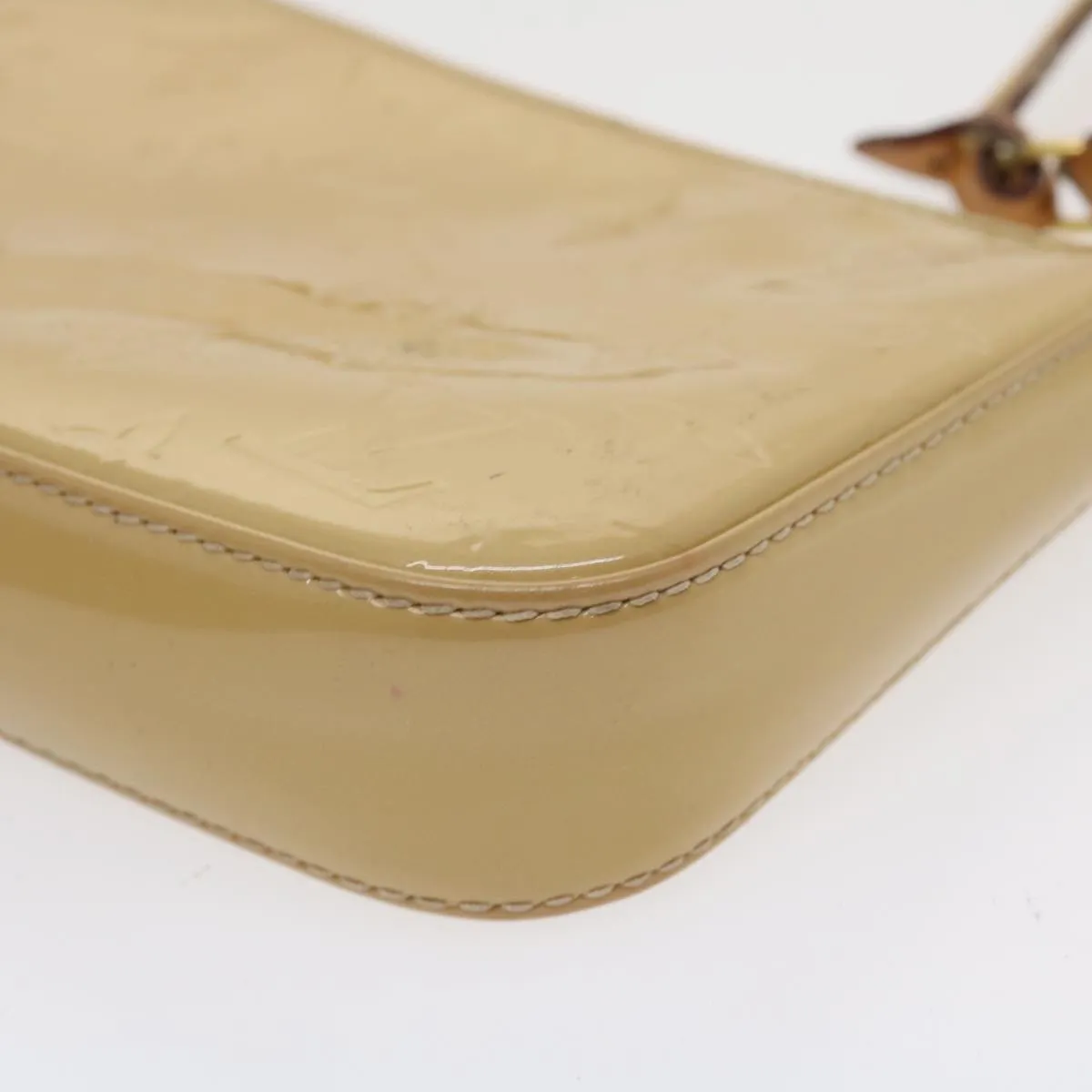 LOUIS VUITTON Vernis Pochette Accessoires Pouch Rose Velours M91575 Auth 36948