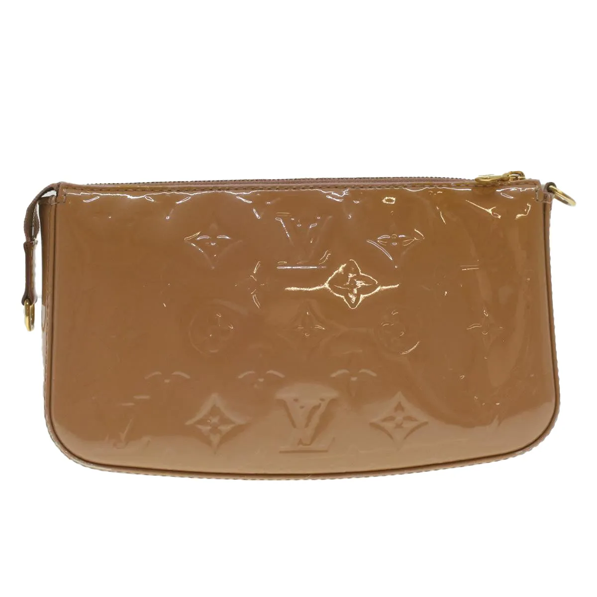 LOUIS VUITTON Vernis Pochette Accessoires Pouch Rose Velours M91575 Auth 37888