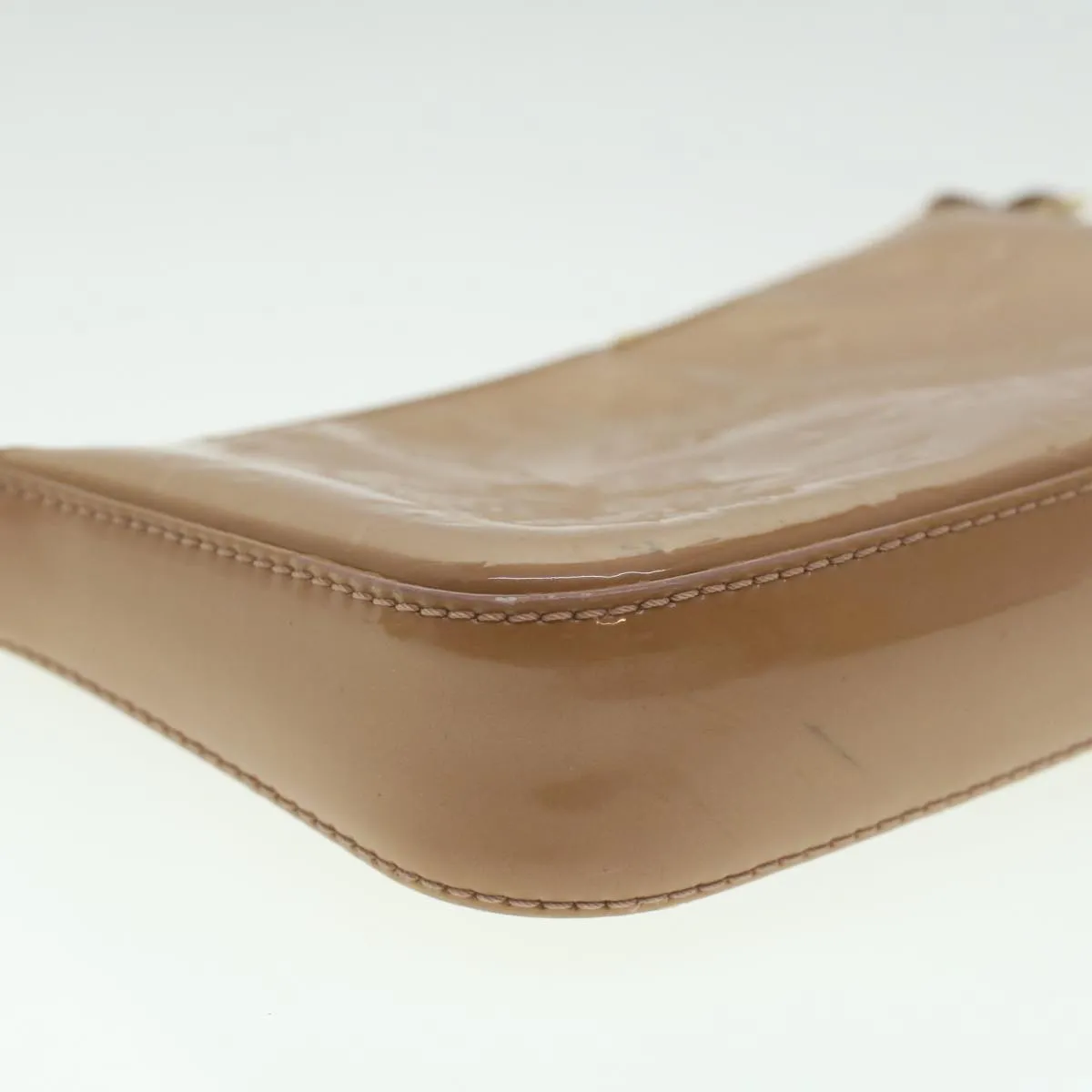 LOUIS VUITTON Vernis Pochette Accessoires Pouch Rose Velours M91575 Auth 37888