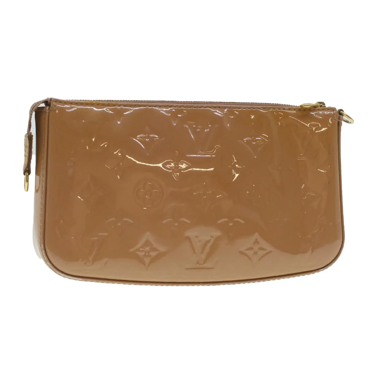 LOUIS VUITTON Vernis Pochette Accessoires Pouch Rose Velours M91575 Auth 37888
