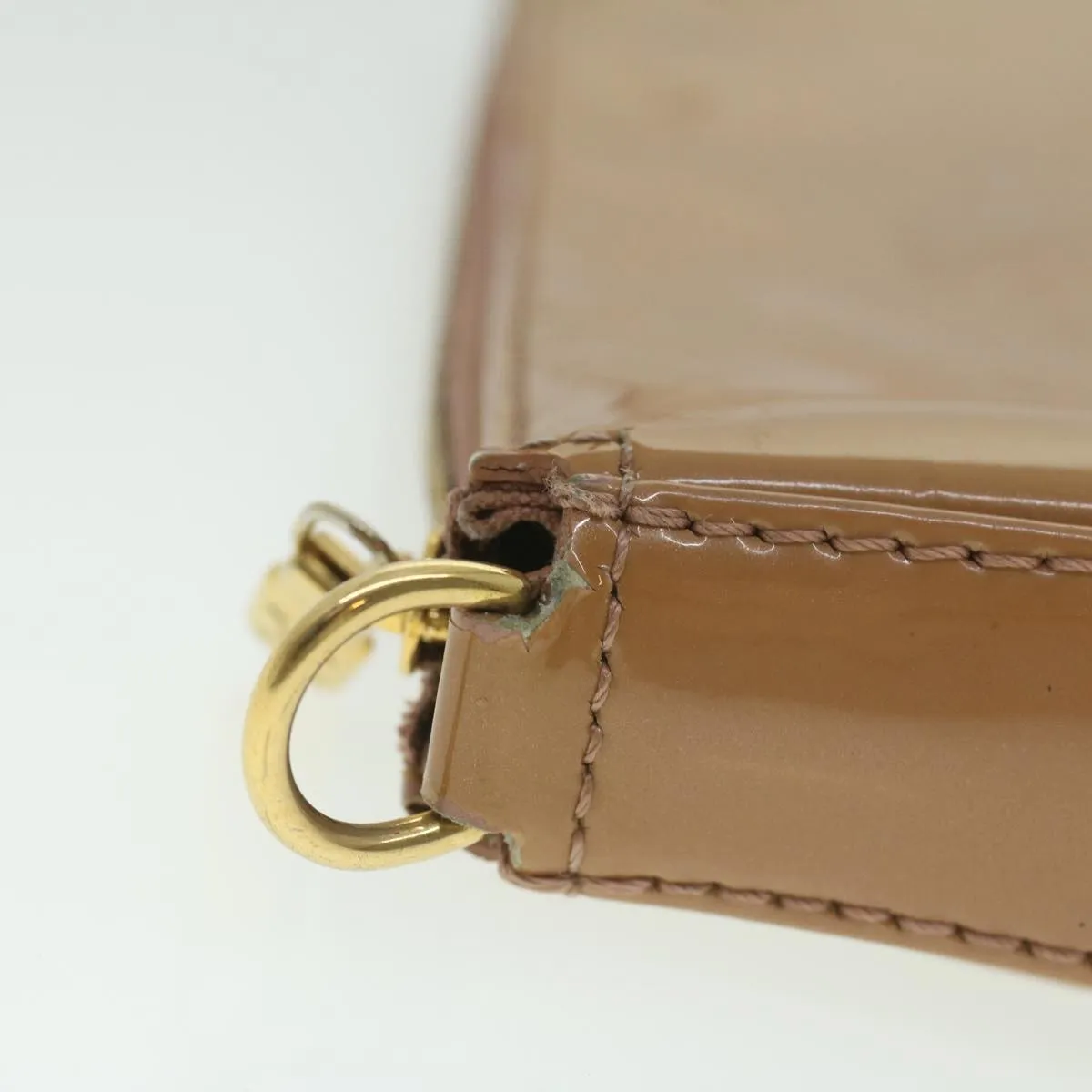 LOUIS VUITTON Vernis Pochette Accessoires Pouch Rose Velours M91575 Auth 37888