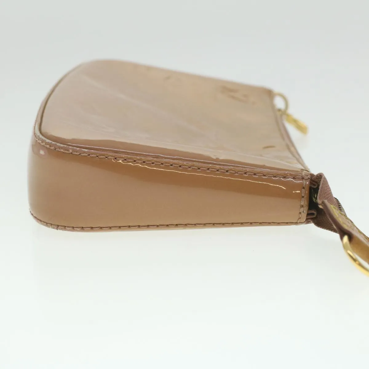 LOUIS VUITTON Vernis Pochette Accessoires Pouch Rose Velours M91575 Auth 37888
