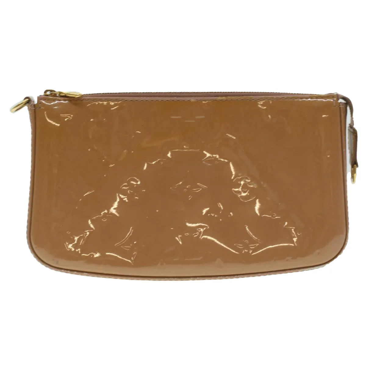 LOUIS VUITTON Vernis Pochette Accessoires Pouch Rose Velours M91575 Auth 37888