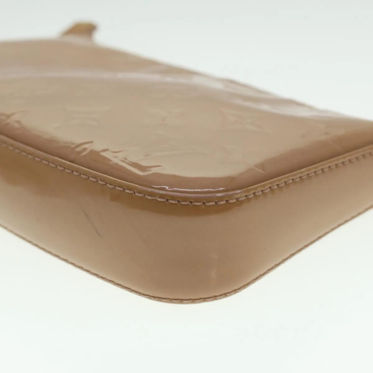 LOUIS VUITTON Vernis Pochette Accessoires Pouch Rose Velours M91575 Auth 37888