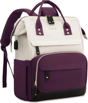 LOVEVOOK Laptop Backpack for Women, 15.6 Inch Work Business Backpacks Purse with USB Port, Large Capacity Nurse Bag College Bookbag for School, Waterproof Casual Daypack for Travel