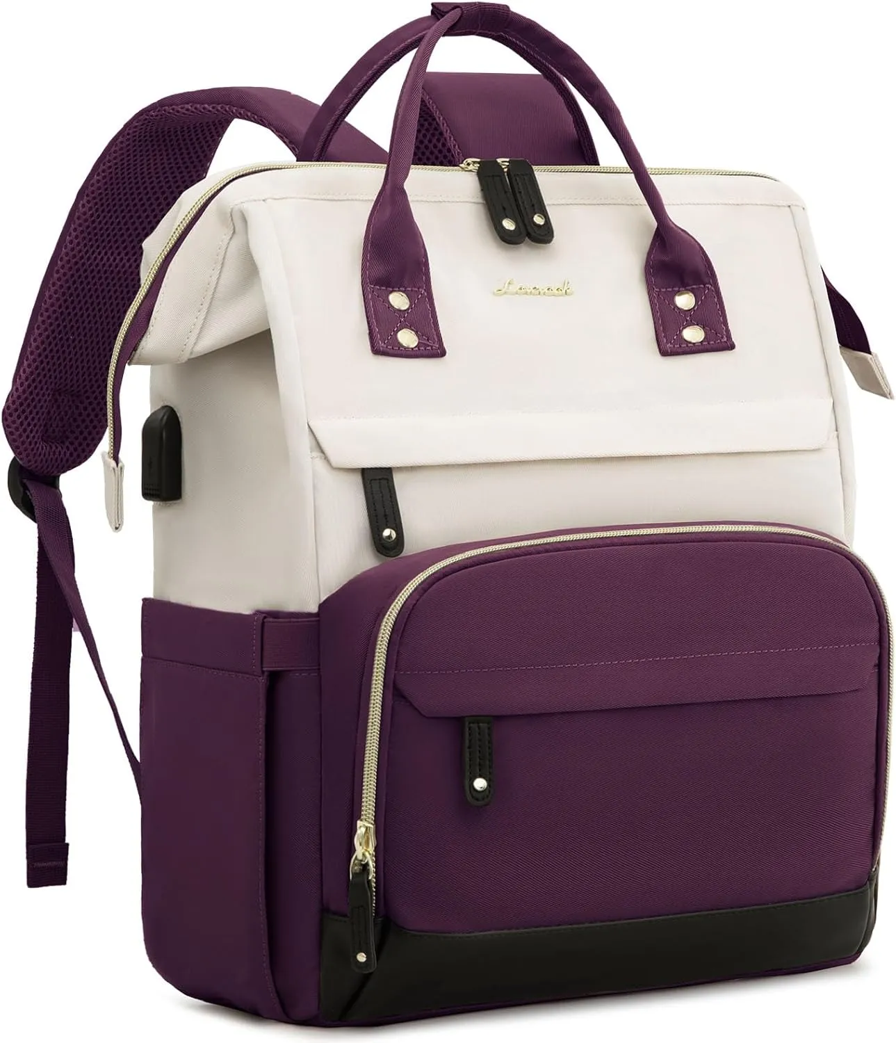 LOVEVOOK Laptop Backpack for Women, 15.6 Inch Work Business Backpacks Purse with USB Port, Large Capacity Nurse Bag College Bookbag for School, Waterproof Casual Daypack for Travel