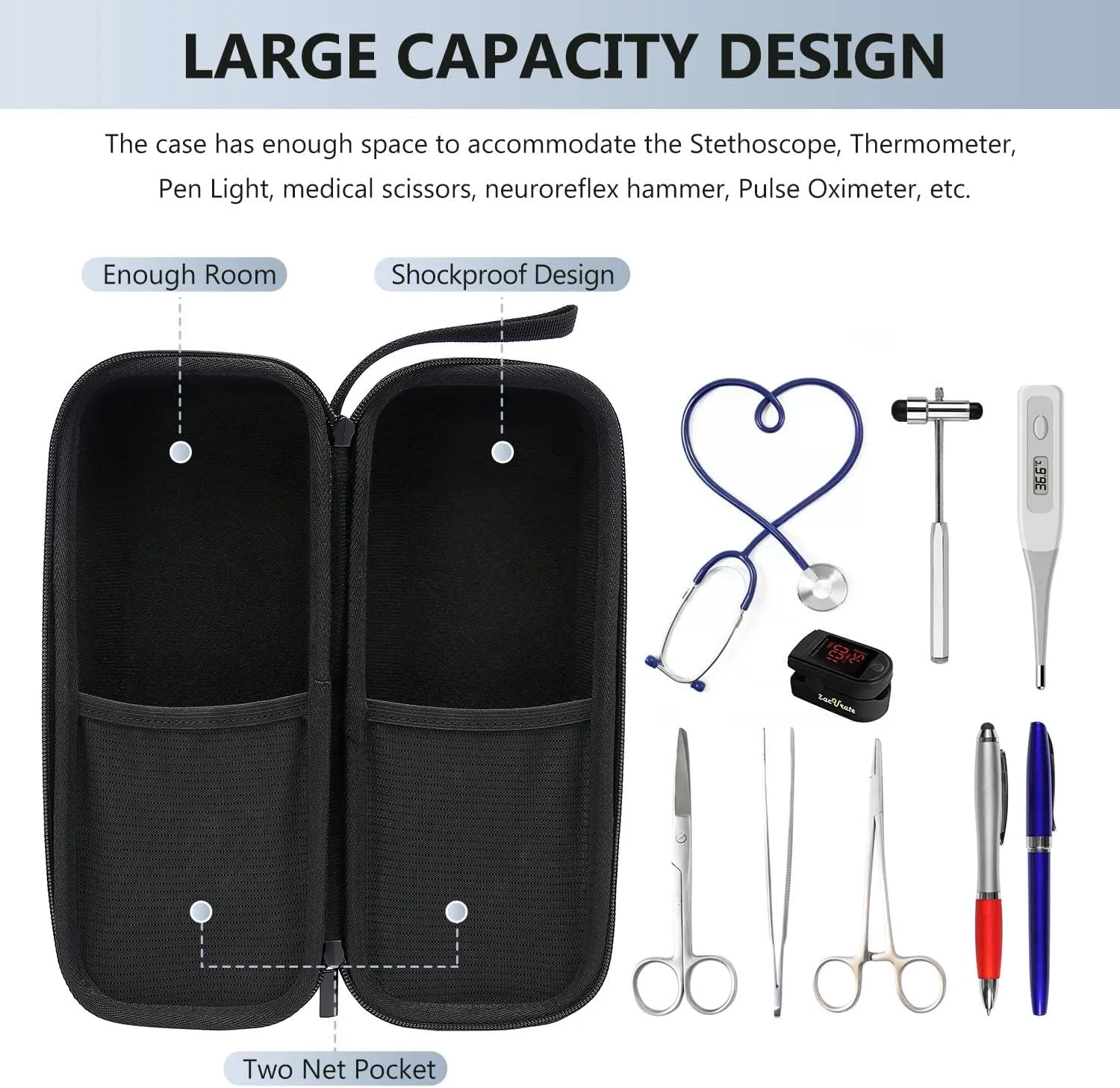 LOVEVOOK Laptop Backpack for Women with Stethoscope Case & USB Charging Port Nurse Backpack Anti Theft Travel Backpacks Doctor Bag Fits 17Inch Laptop and Notebook,Black
