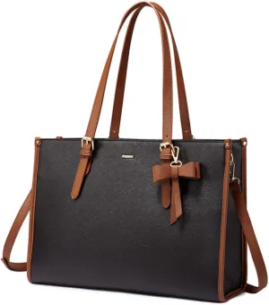 LOVEVOOK Laptop Tote for Women, Fashion Computer Bag 15.6 Inch Large Handbag, Shoulder Bag Purse for Business Work