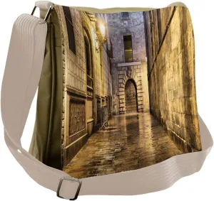 Lunarable Gothic Messenger Bag, Stone Street Spain, Unisex Cross-body