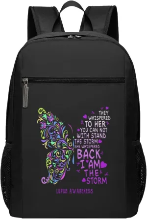 Lupus Awareness Butterfly of Hope Travel Laptop Backpack, Business Anti Theft Slim Sturdy Laptops Backpacks, College Computer Bag Gift for Men & Women Fits 17 Inch Notebook,Black
