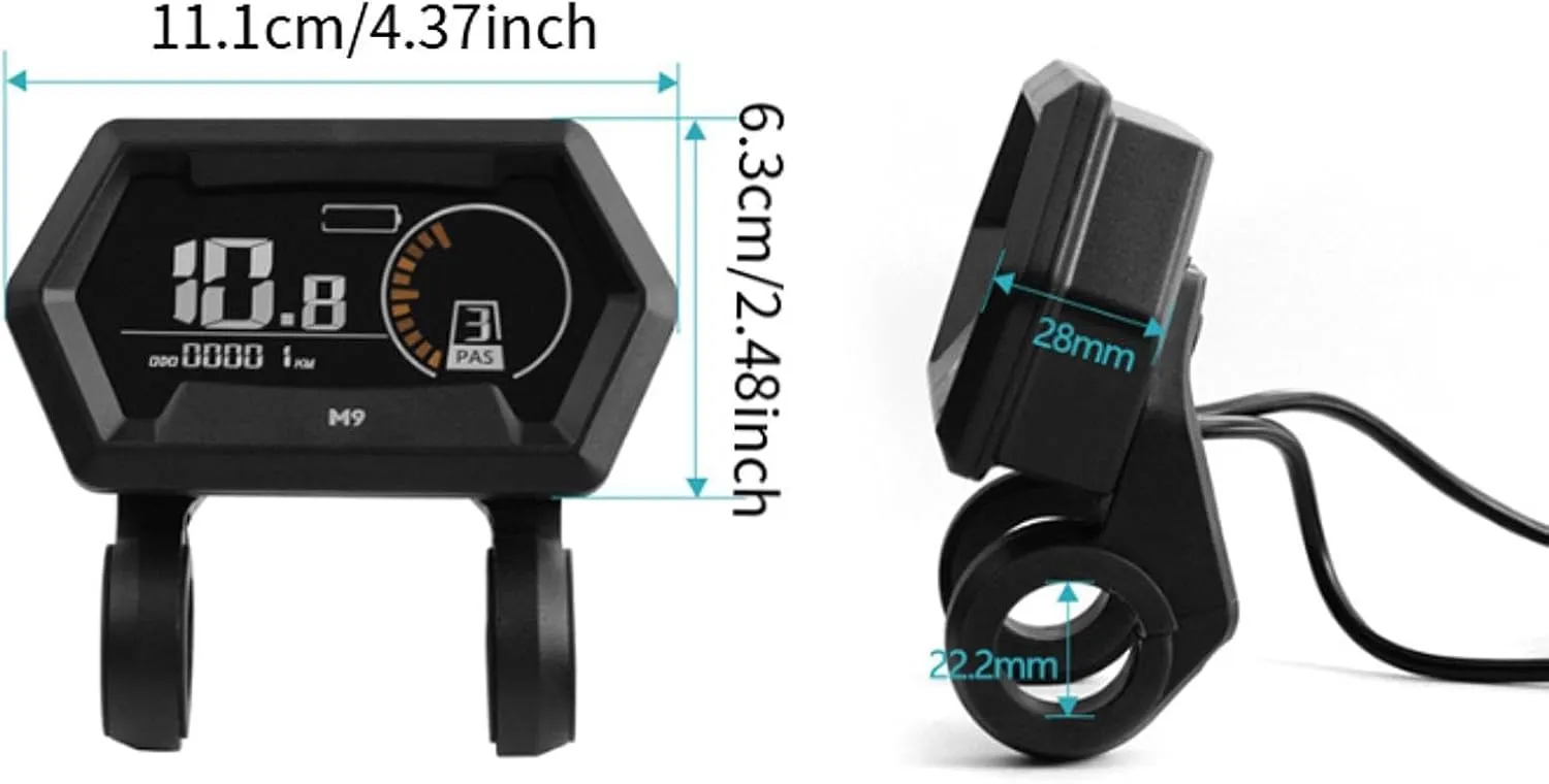 M9 Electric LCD Display Handlebar Mounted Clear Display Sturdy Conversion Kits for Scooter Spare Parts