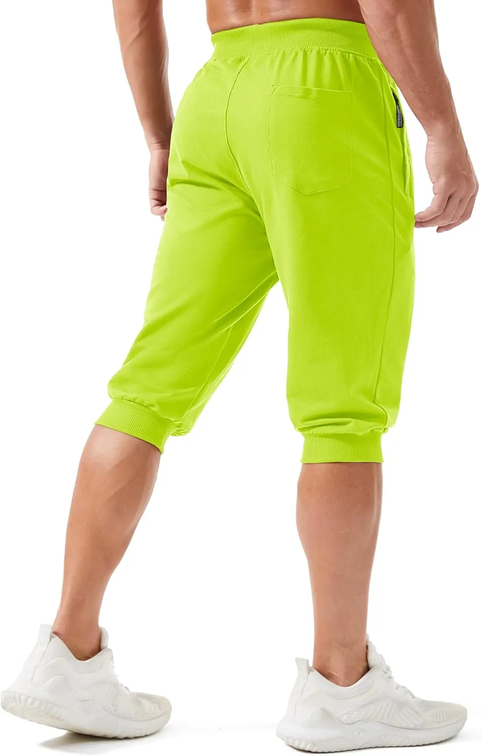 MAGCOMSEN Men's 3/4 Joggers Capri Pants with Zipper Pockets Slim Fit Training Running Workout Capri Joggers