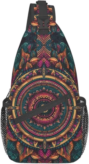 Mandala Sling Backpack Chest Bag Crossbody Shoulder Bag Gym Cycling Travel Hiking Daypack For Men Women