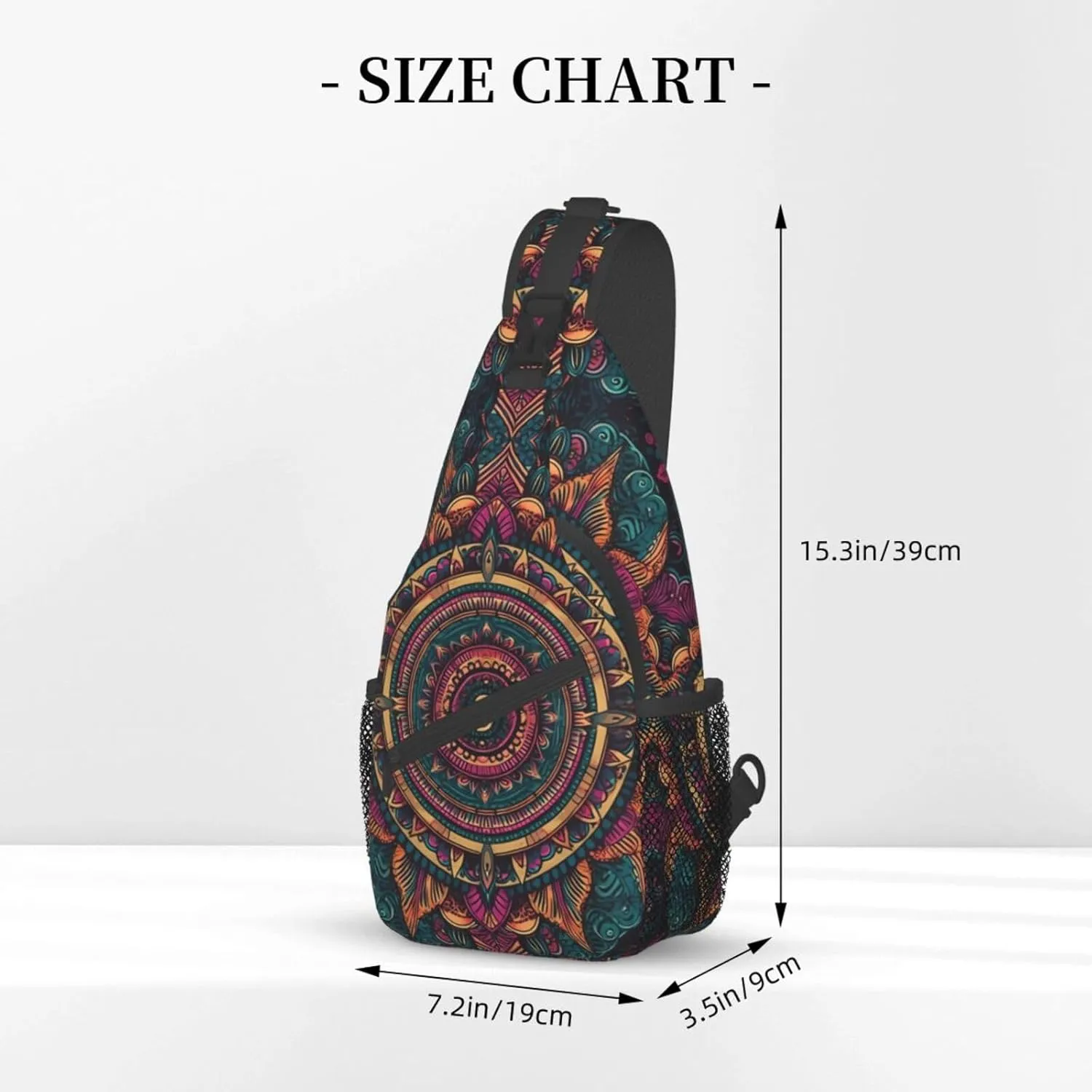 Mandala Sling Backpack Chest Bag Crossbody Shoulder Bag Gym Cycling Travel Hiking Daypack For Men Women