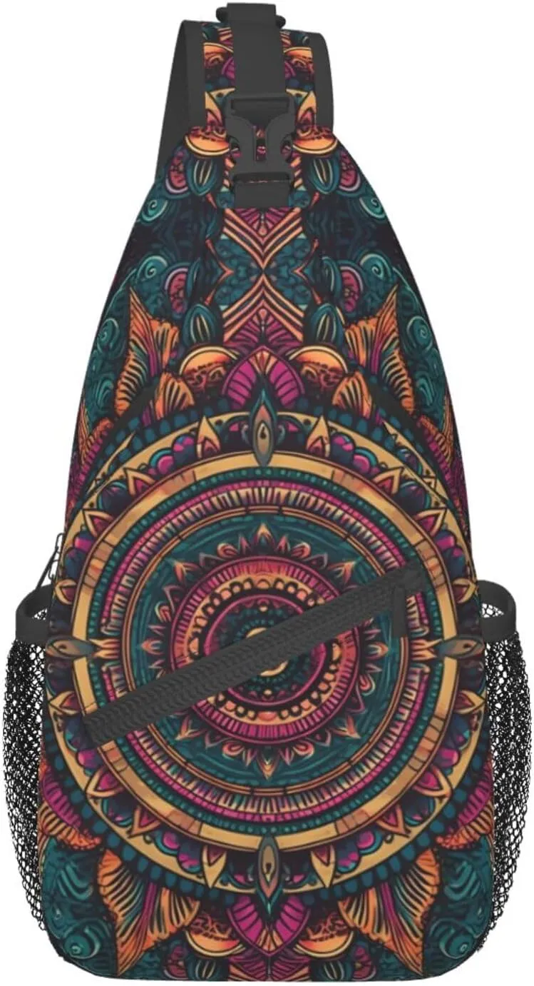 Mandala Sling Backpack Chest Bag Crossbody Shoulder Bag Gym Cycling Travel Hiking Daypack For Men Women