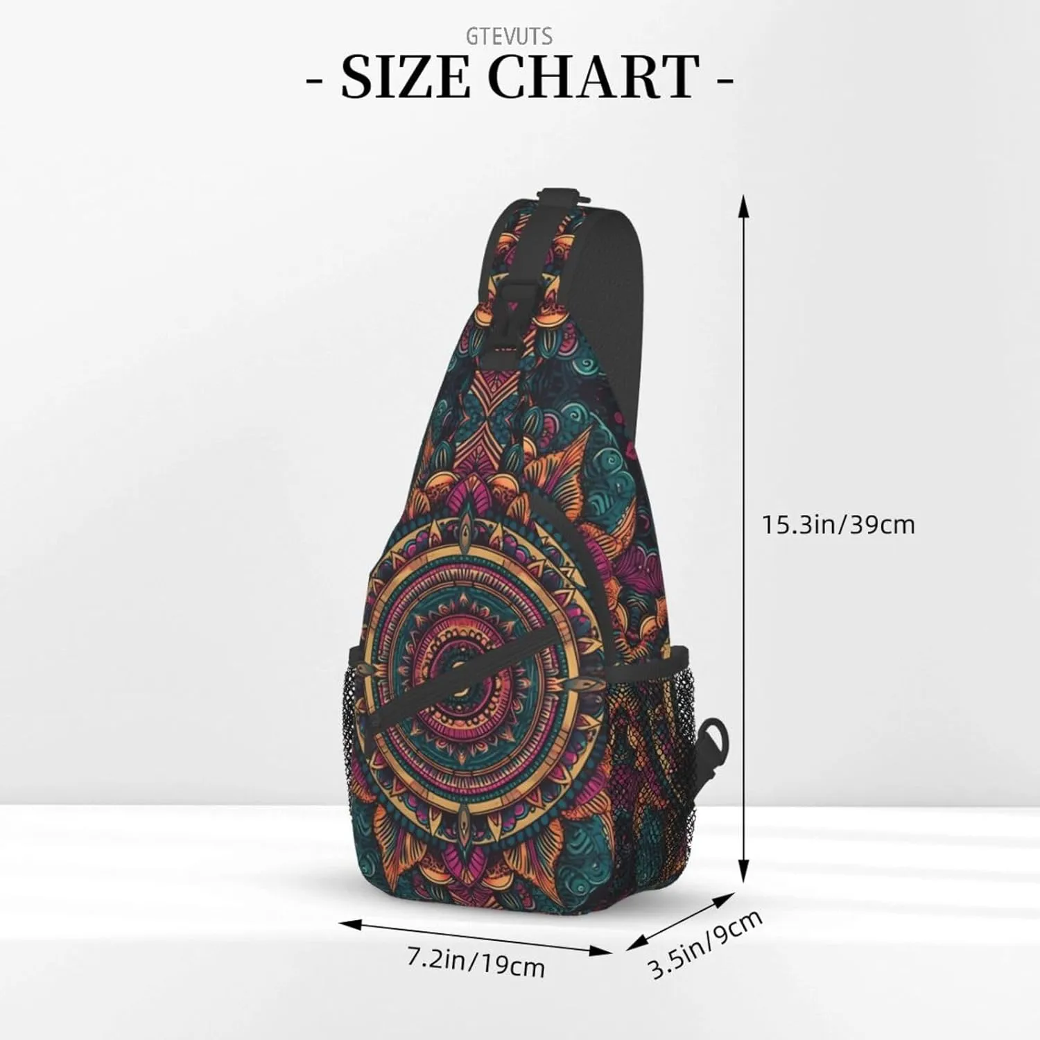 Mandala Sling Backpack Chest Bag Crossbody Shoulder Bag Gym Cycling Travel Hiking Daypack For Men Women