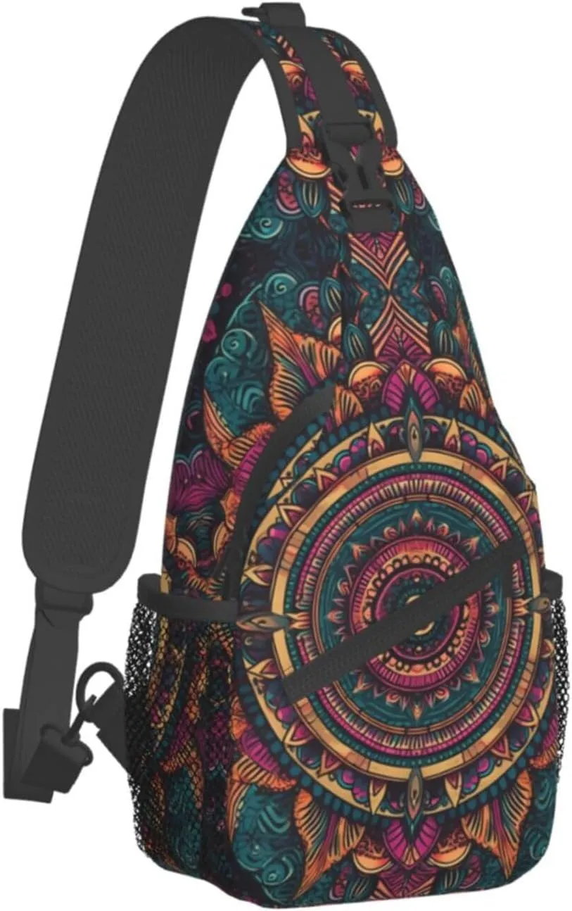 Mandala Sling Backpack Chest Bag Crossbody Shoulder Bag Gym Cycling Travel Hiking Daypack For Men Women