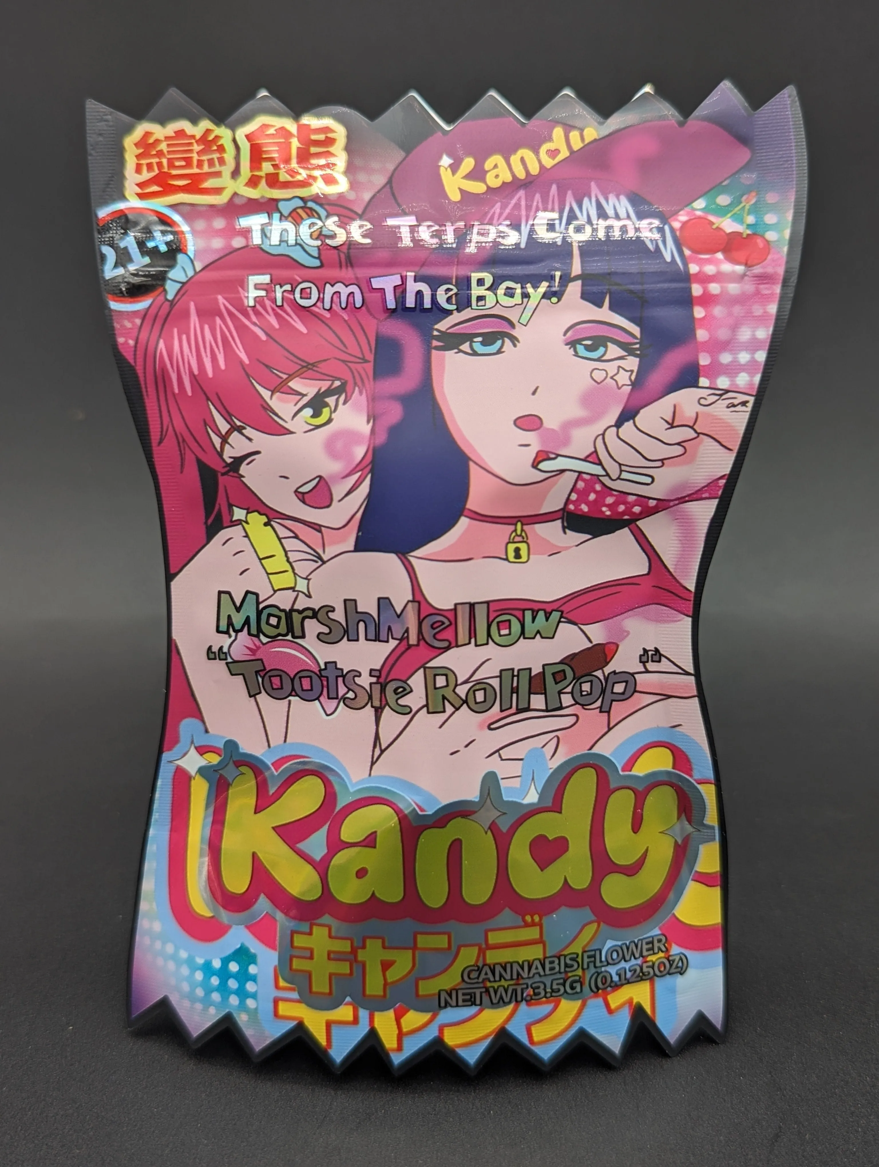 Marshmallow Tootsie Roll Pop 3.5g Mylar Bags   Boxes