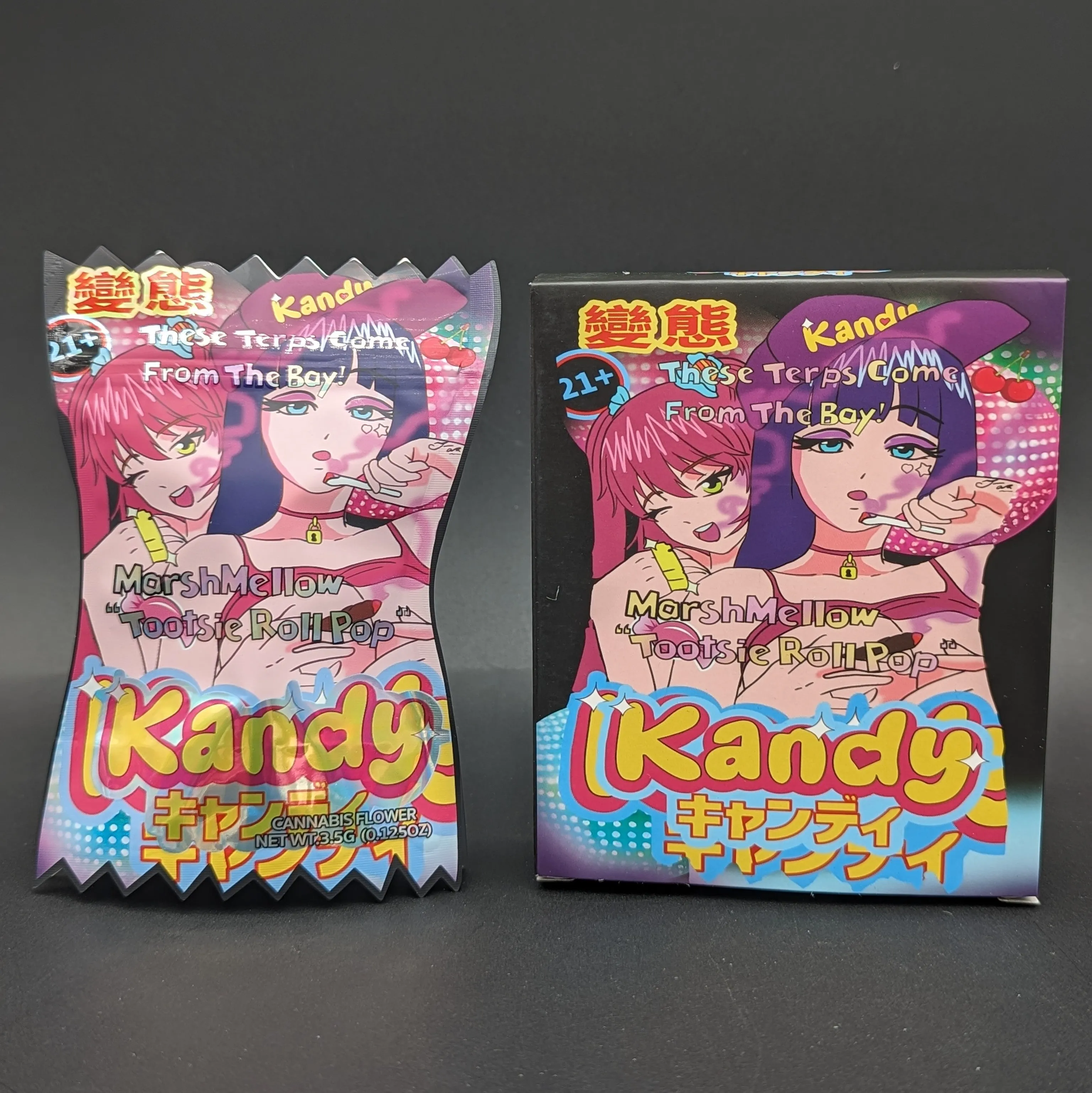 Marshmallow Tootsie Roll Pop 3.5g Mylar Bags   Boxes