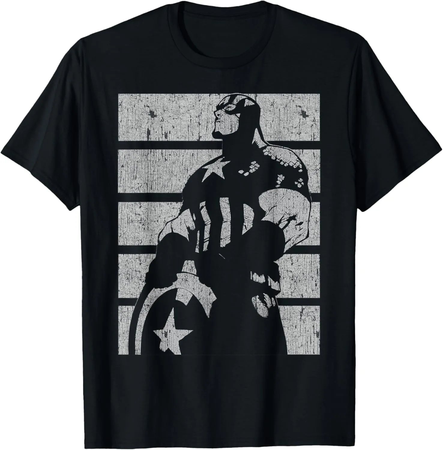 Marvel Avengers Vintage Captain America Retro Silhouette T-Shirt