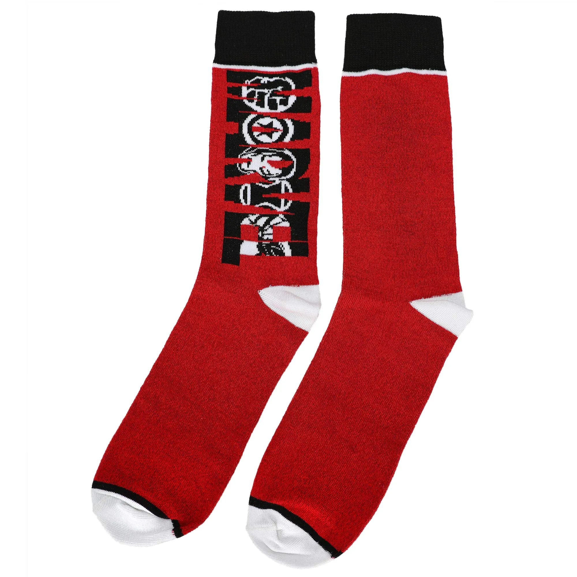Marvel Comic Book Logo Superheroes Black Crew Socks