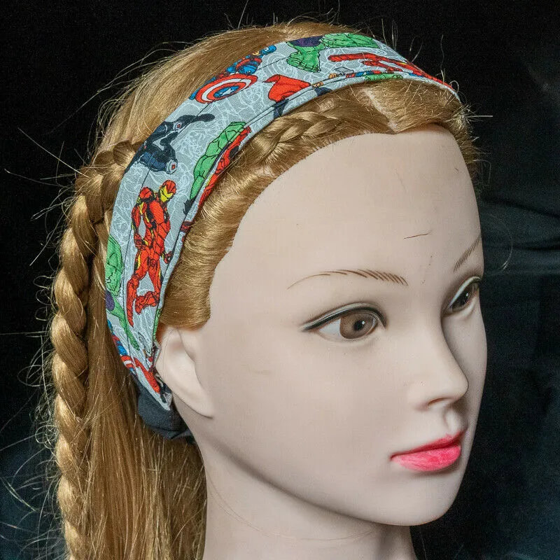Marvel Comic Superhero Handmade Elasticated Hair Head band Bandana Chemo Wear DC