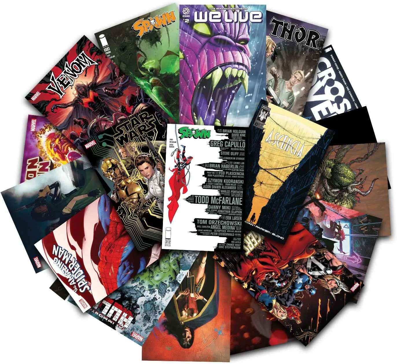 Marvel Comics, DC Comics & Indie Comic Books Collection 25 Pack - Comic Book Gift Box for Teens and Adults - Great Mix of Unique Comic Books