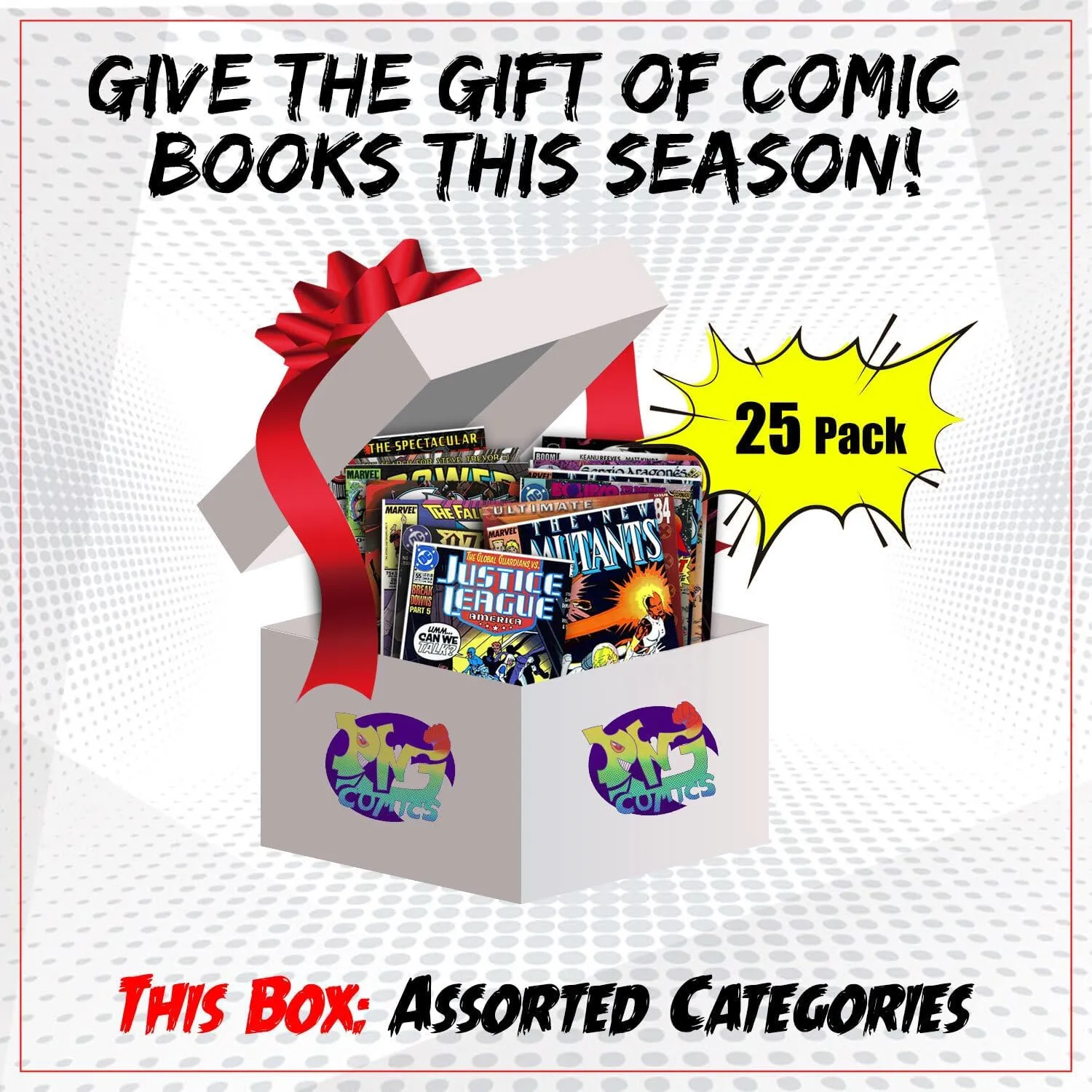 Marvel Comics, DC Comics & Indie Comic Books Collection 25 Pack - Comic Book Gift Box for Teens and Adults - Great Mix of Unique Comic Books