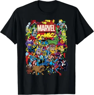 Marvel Comics Retro Classic Avengers Heroes Group Shot T-Shirt