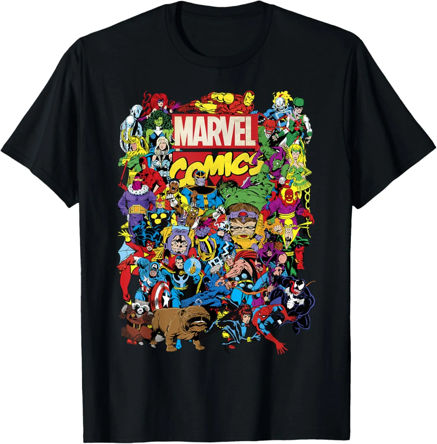 Marvel Comics Retro Classic Avengers Heroes Group Shot T-Shirt