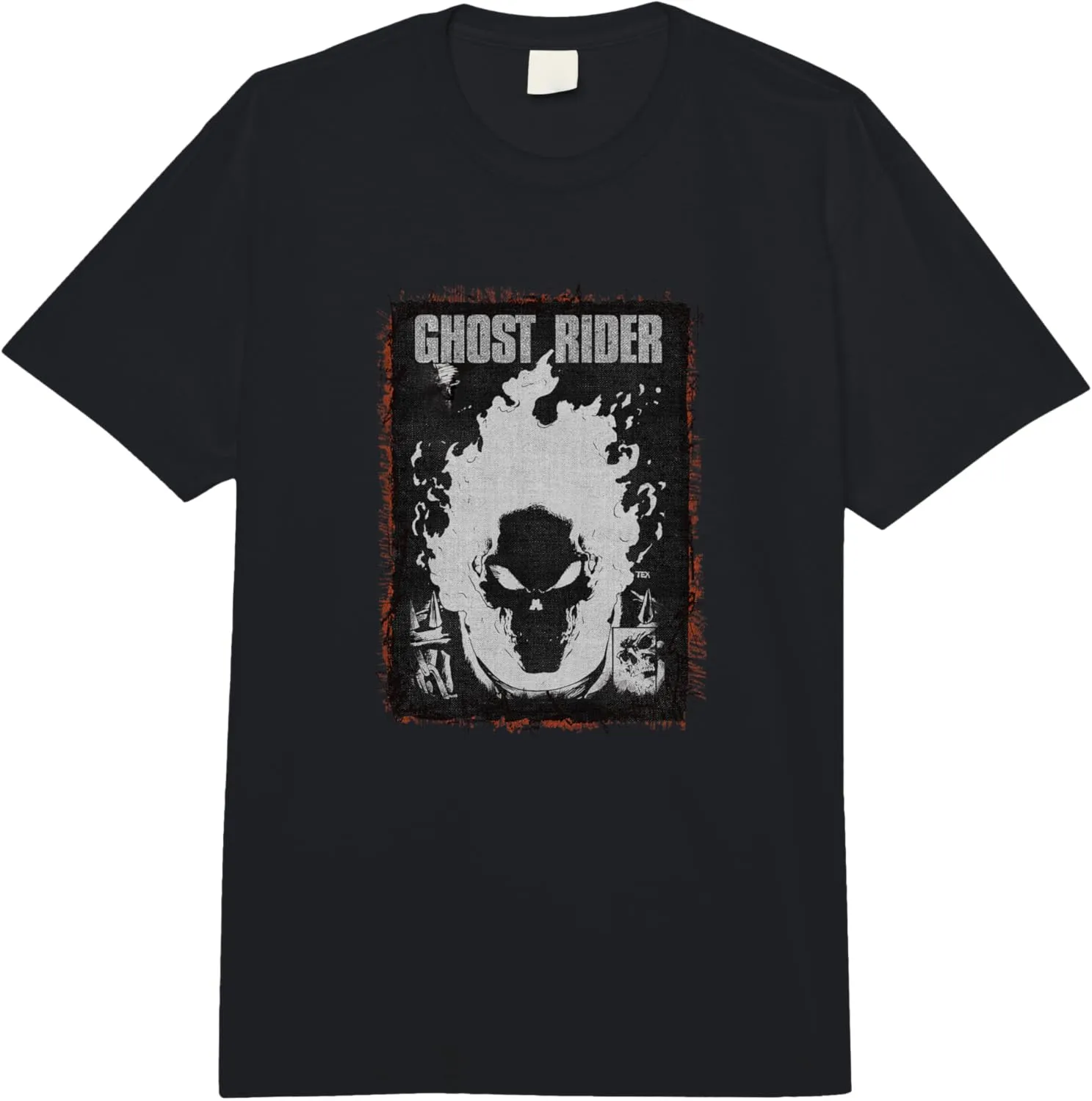 Marvel Ghost Rider Dark Distressed Poster Comfort Colors Adult Heavyweight T-shirt