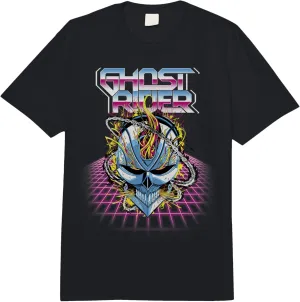 Marvel Ghost Rider Super 80s Retro Neon Grid Comfort Colors Adult Heavyweight T-shirt