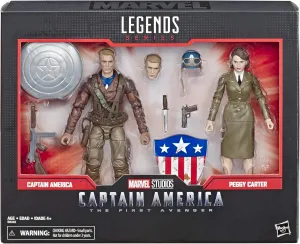 Marvel Legends Series Captain America: The First Avenger 6-Inch-Scale Movie-Inspired Captain America And Peggy Carter Collectible Action Figure 2-Pack (Amazon Exclusive)