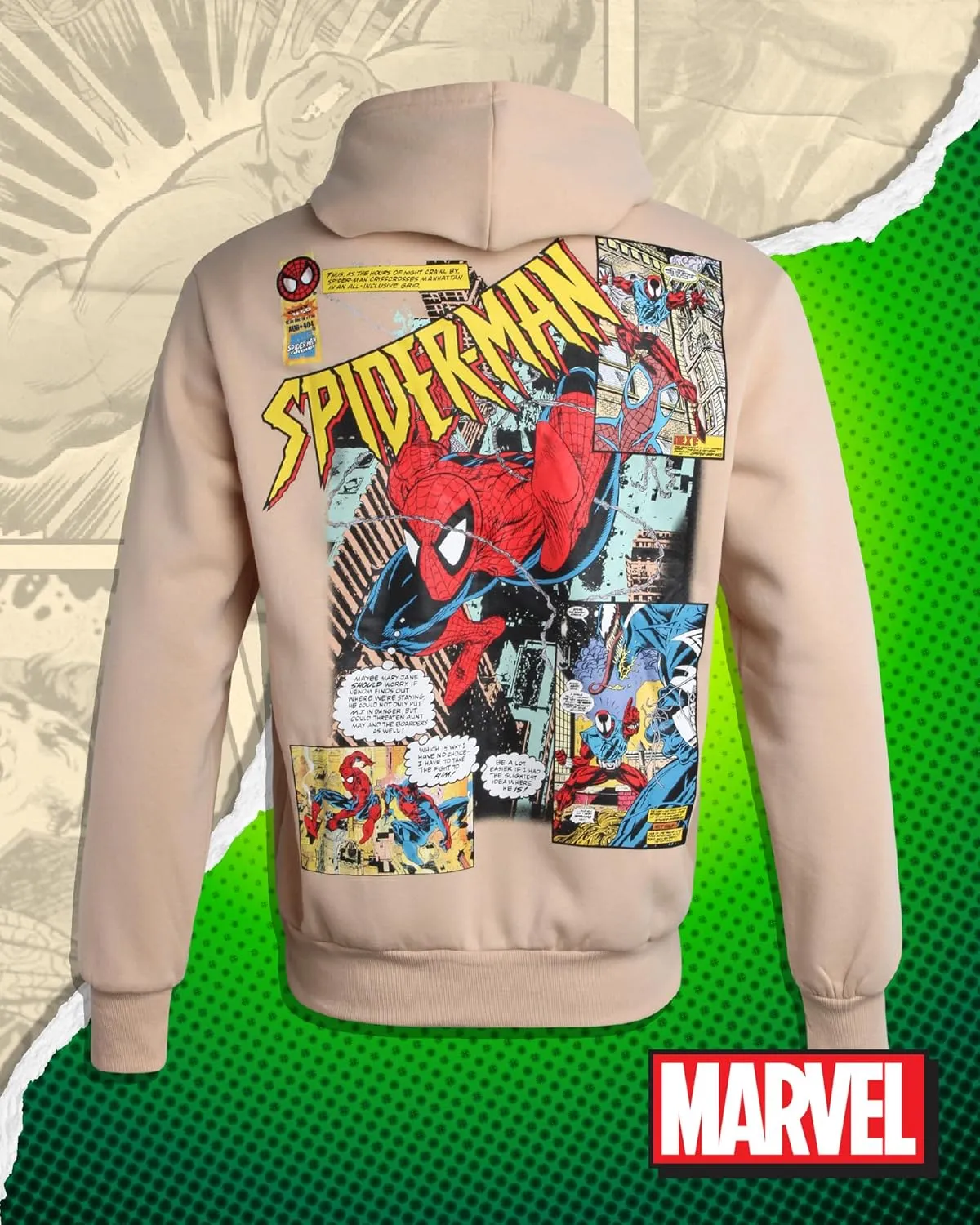 Marvel Men’s Avengers Fleece Hoodie Sweatshirt – Retro Iron Man, Hulk, Captain America, Thor, Spider-Man