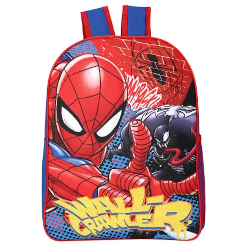 Marvel Spider-Man Kids Backpack School Bag Boys 40cm Venom Wall Crawler Red Blue