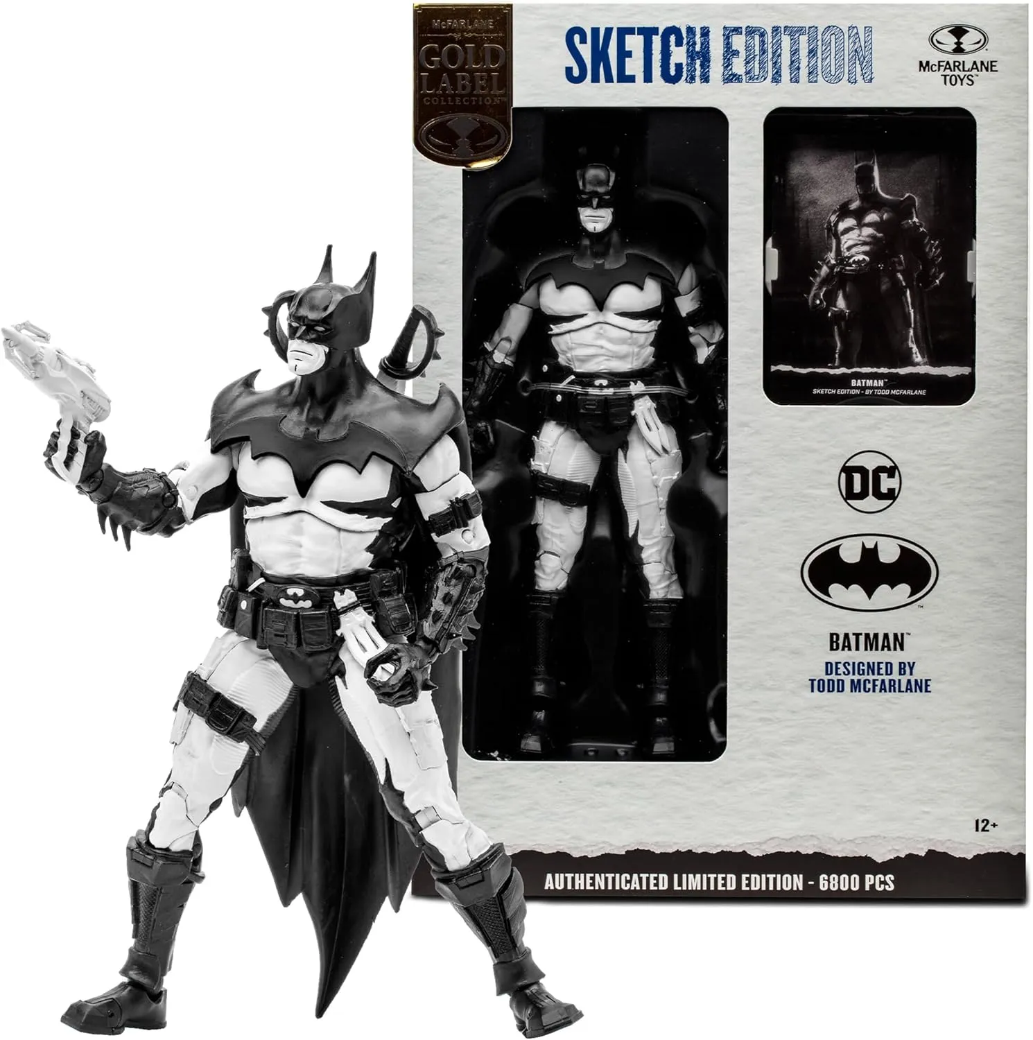 McFarlane Toys DC Multiverse Batman 7-Inch Scale Figure - Sketch Artist Edition with Exclusive Accessories, Ultra Articulation, Designer Box, and Collectible Art Card for Collectors