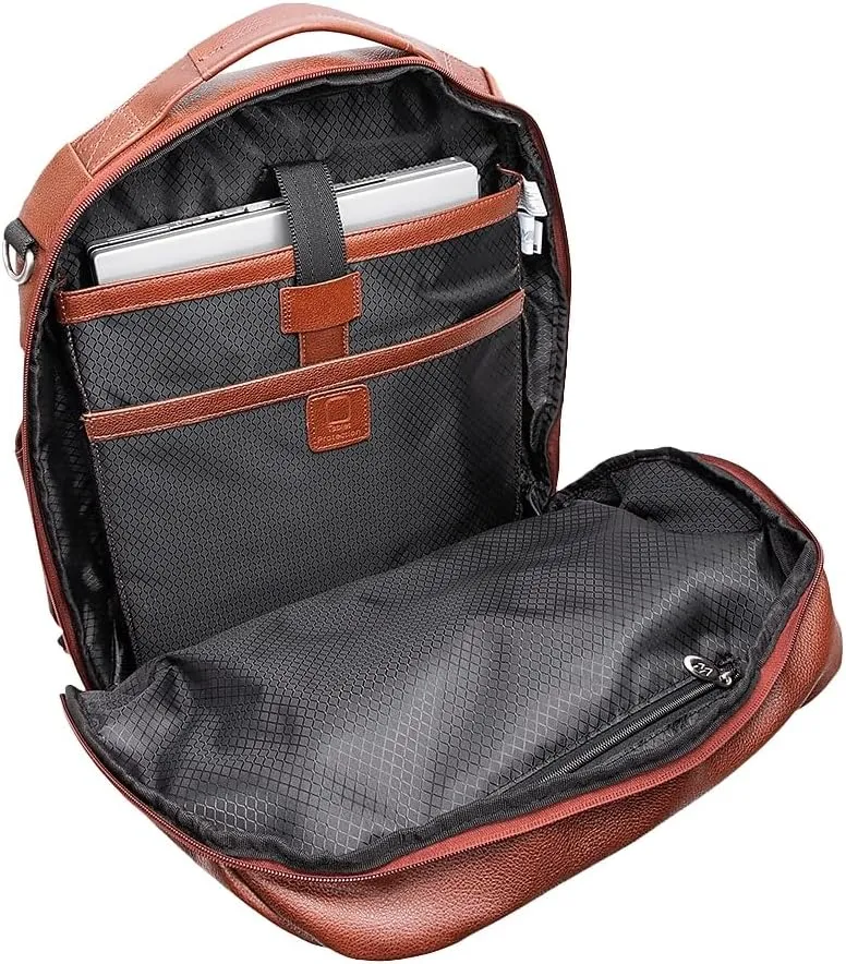 McKlein 17" Leather, 2-in-1, Laptop & Tablet, Convertible Travel Backpack & Cross-Body- EAST SIDE- Brown