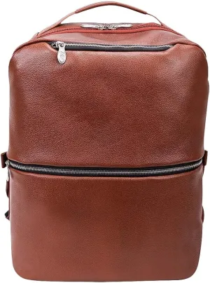 McKlein 17" Leather, 2-in-1, Laptop & Tablet, Convertible Travel Backpack & Cross-Body- EAST SIDE- Brown