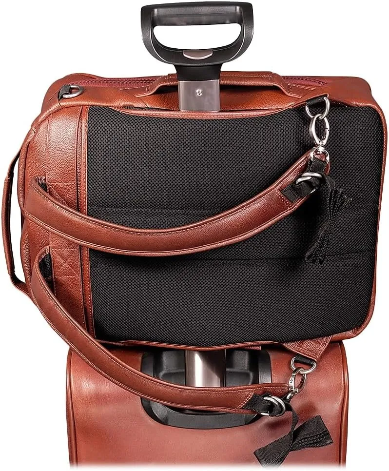 McKlein 17" Leather, 2-in-1, Laptop & Tablet, Convertible Travel Backpack & Cross-Body- EAST SIDE- Brown