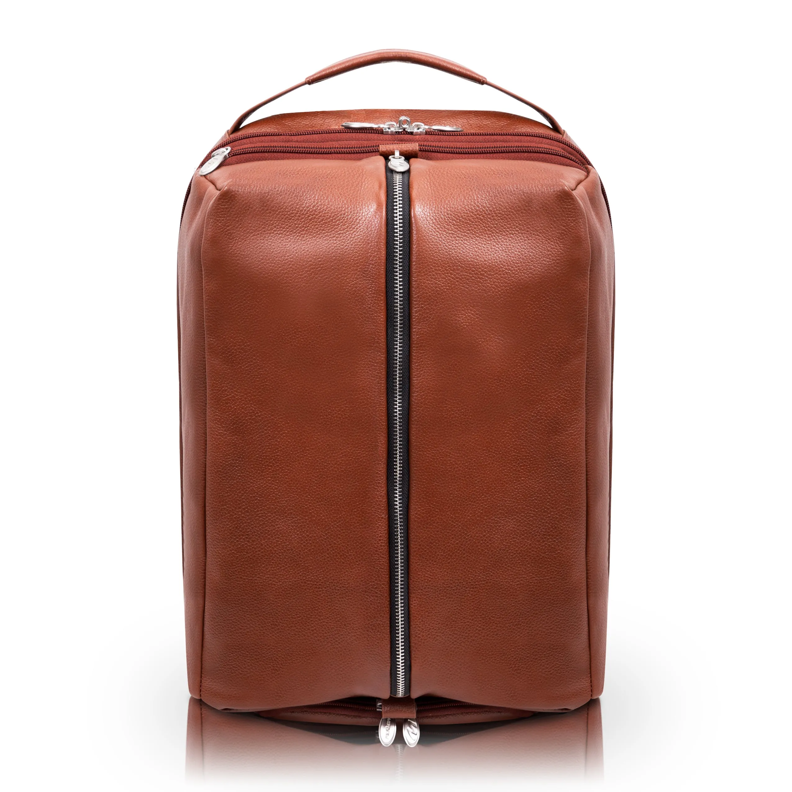McKlein USA South Shore 17" Leather Carry-All Laptop & Tablet Overnight Backpack