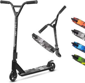 MEE GOO Pro Freestyle Stunt Scooter Trick Scooter Lightweight Alloy Deck Heavy-Duty Frame Bearing up to 220 LB for Intermediate and Beginner Skate Park ABEC-10 Bearings