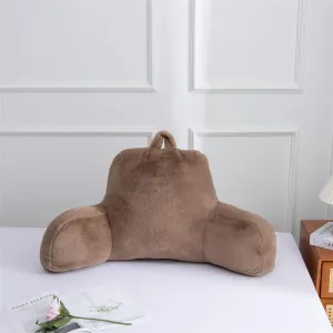 Meeting Story Reading Pillow Adult Backrest with Arms, Back Pillow Support for Sitting Up in Bed Chair Pillow Reading & Bed Rest Pillows (Khaki,Large)