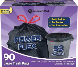 Member's Mark Power-Guard Drawstring Bags - 33 gal. - 90 Count (2 Pack)
