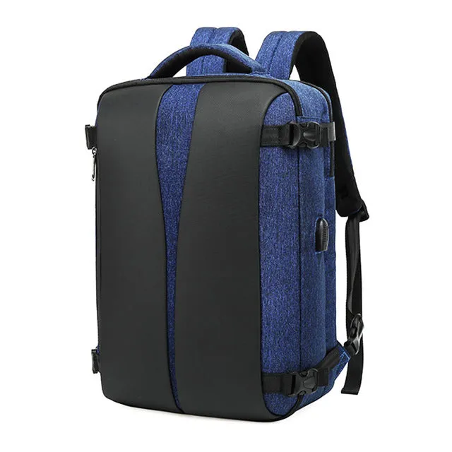 Men Bag Pack Tech-powered Mochila Anti Inch Waterproof USB Minimalistic Theft 17 Charger Travel Laptop Women Anti-theft Bags Bagpack Black Back Backpack