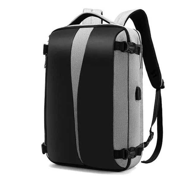 Men Bag Pack Tech-powered Mochila Anti Inch Waterproof USB Minimalistic Theft 17 Charger Travel Laptop Women Anti-theft Bags Bagpack Black Back Backpack