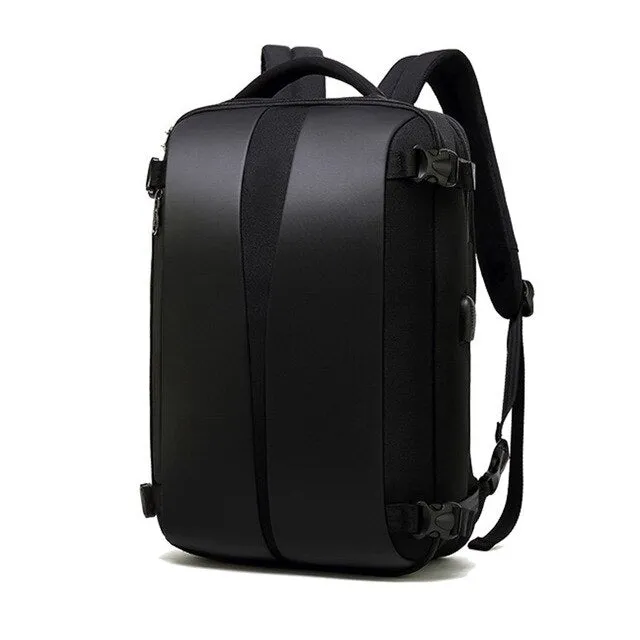 Men Bag Pack Tech-powered Mochila Anti Inch Waterproof USB Minimalistic Theft 17 Charger Travel Laptop Women Anti-theft Bags Bagpack Black Back Backpack