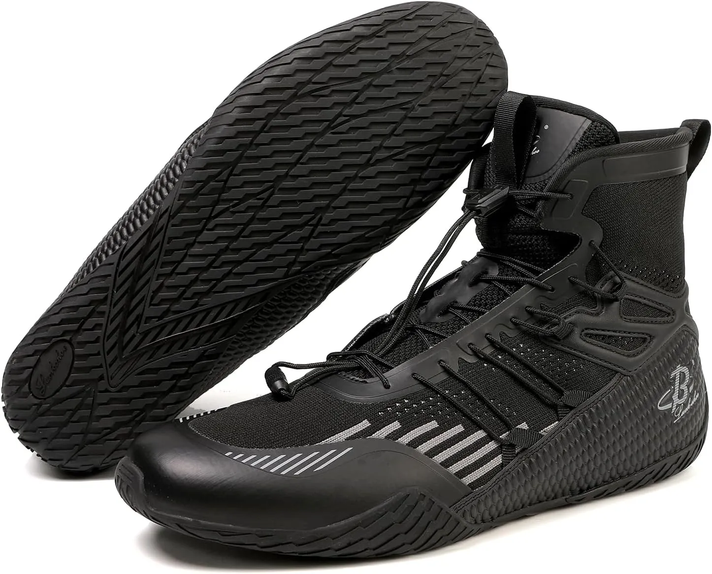 Men’s Boxing Shoes Lightweight High-Top Training Shoes with Drawstring – Supportive Gym Footwear for Fighters