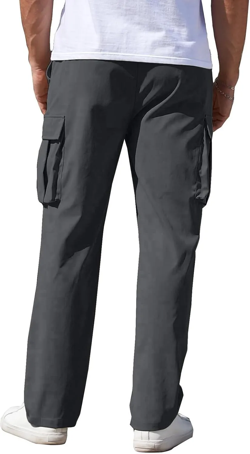 Mens Fashion Joggers Sweatpants Sports Pocket Trousers Beam Drawstring Men's Active Athletic Casual Tricot Sweatpants