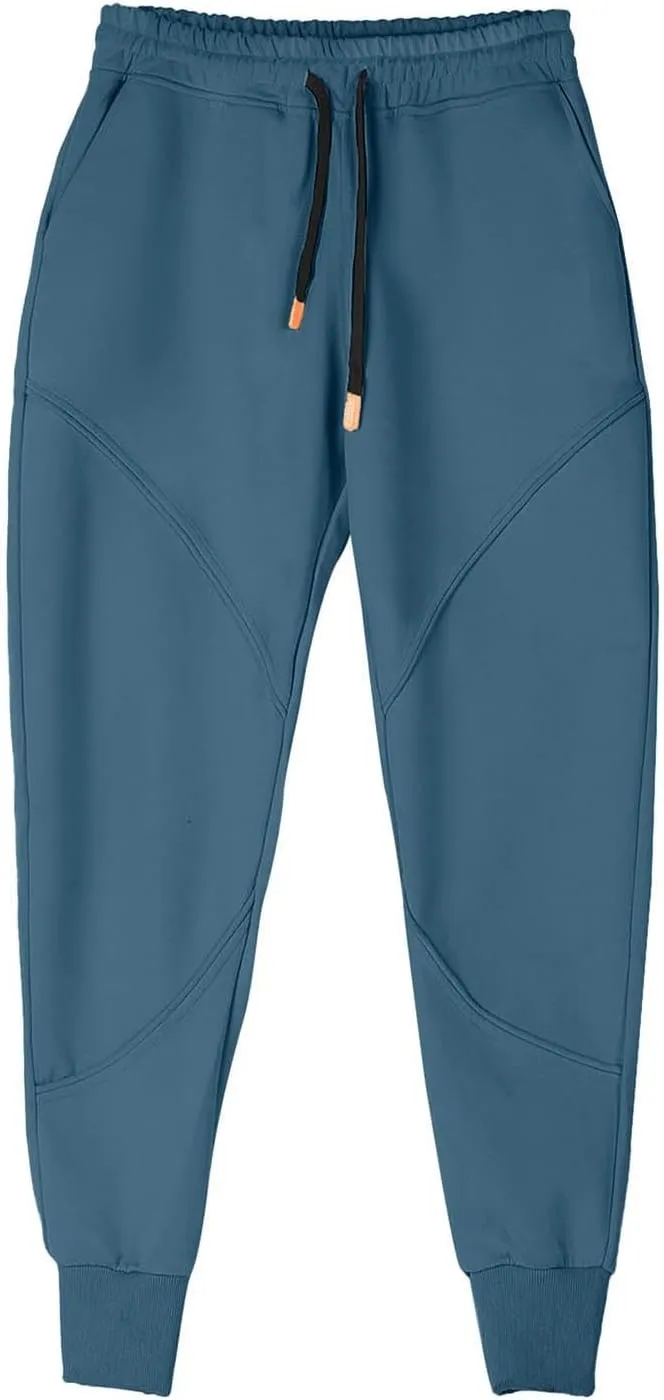 Mens Fleece Joggers with Pocket Drawstring Comfy Outdoor Running Athletic Sweatpants Trendy Warm Winter Joggers